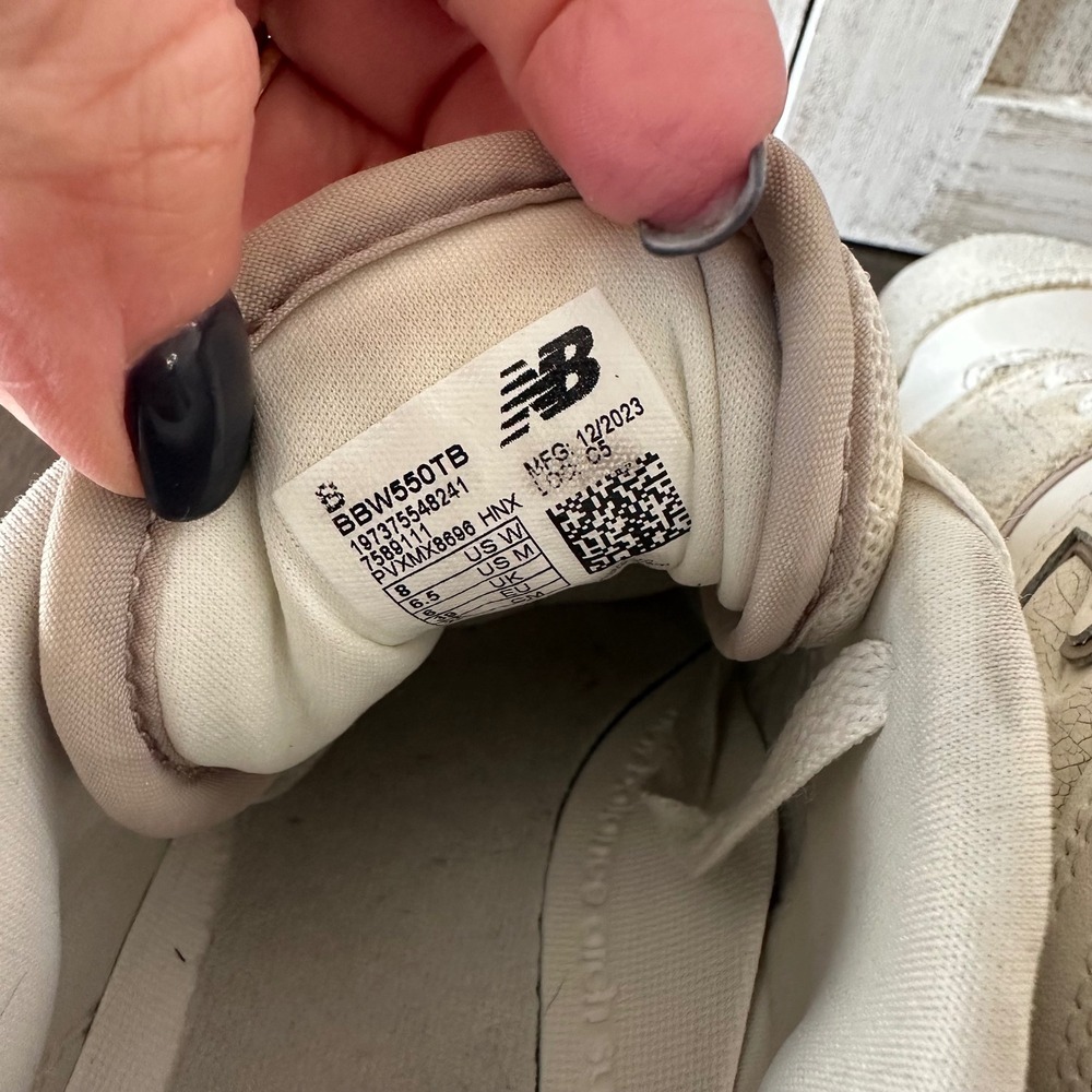 New Balance Womens 550 Athletic Shoe Sea Salt/Linen/Stoneware Retro 80's 8 - Picture 4 of 7